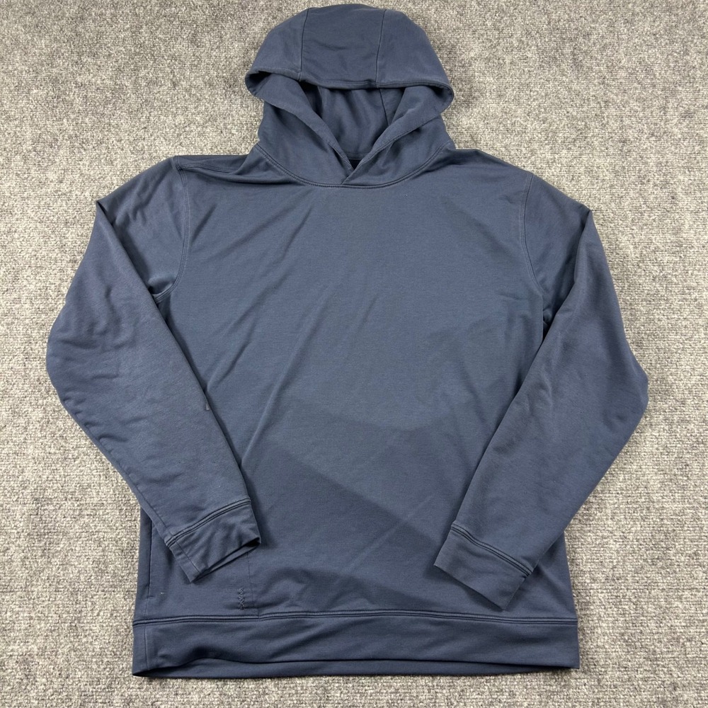True Linkswear Hoodie Mens‎ Large Blue Long Sleeve Athletic Pullover Golf Sweat